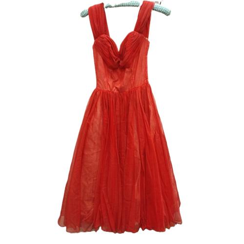 VINTAGE RED DULLE PARTY DRESS