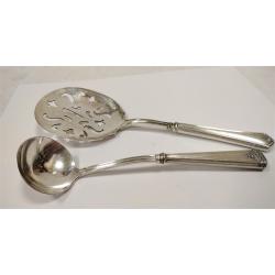 TWO ANTIQUE STERLING HANDLED SERVING SPOONS