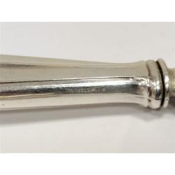 TWO ANTIQUE STERLING HANDLED SERVING SPOONS