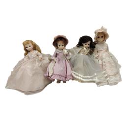 FOUR MADAME ALEXANDER 12" DOLLS