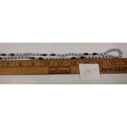 LAVENDER BEAD NECKLACE WITH CLASP MARKED 14K