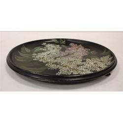 TOLE PAINTED WOOD PLATE DATED 1890