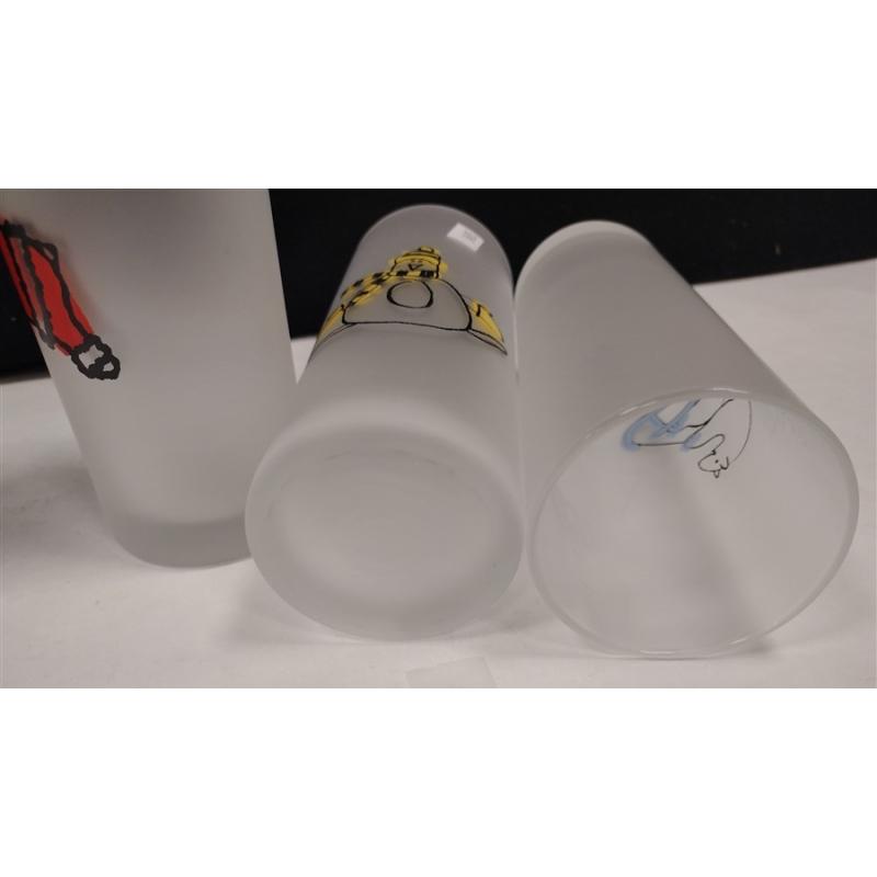 FOUR VINTAGE DARLINGTON FRANCE HOLIDAY TUMBLERS