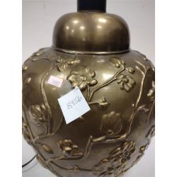 RELIEF BRASS TABLE LAMP, NO SHADE