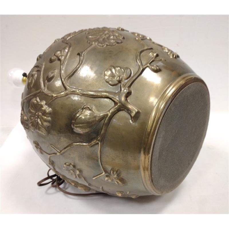 RELIEF BRASS TABLE LAMP, NO SHADE