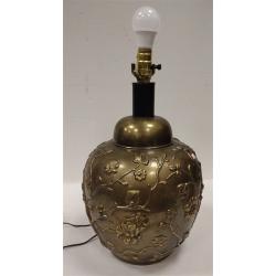 RELIEF BRASS TABLE LAMP, NO SHADE