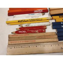 COLLECTION OF WOOD ADVERTISING CARPENTER'S PENCILS