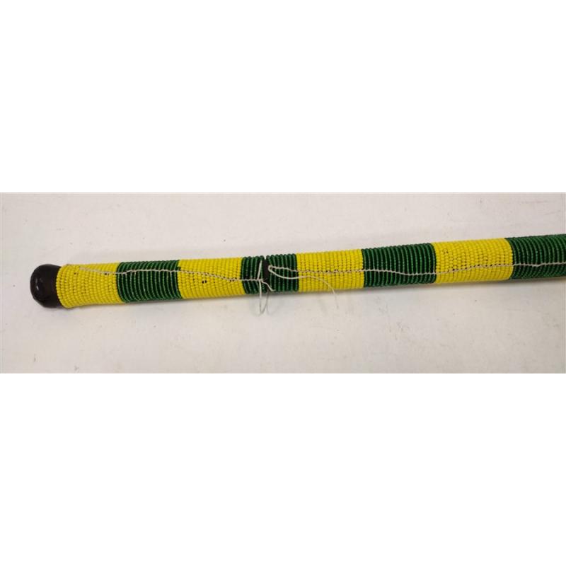 NATIVE AMERCIAN BEADED HATCHET & CLUB, CONTEMPORARY