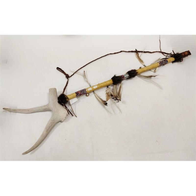 NATIVE AMERICAN CONTEMPORARY BEADED DANCE STICK