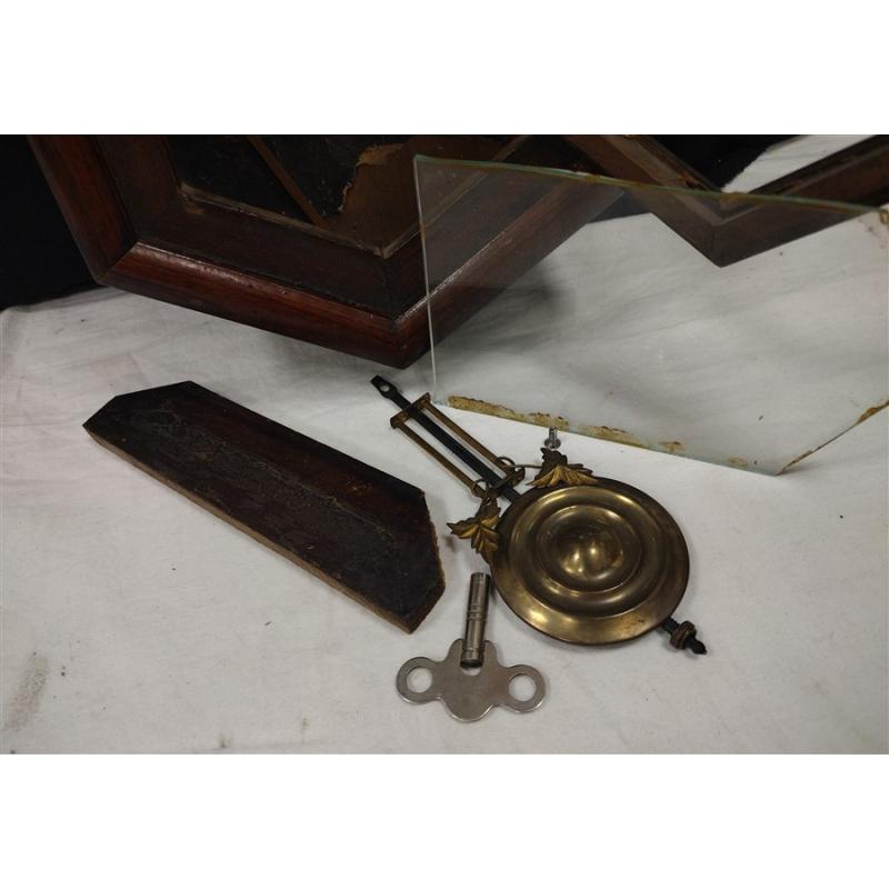 ANTIQUE JAPANESE WALL CLOCK PROJECT - HAS KEYS, NO PENDULUM