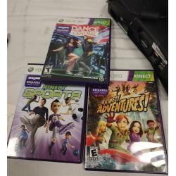 XBOX 360 AND THREE DISCS