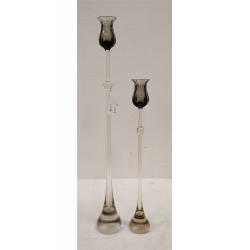 TALL UNSIGNED ROSENTHAL ART GLASS CANDLE HOLDER