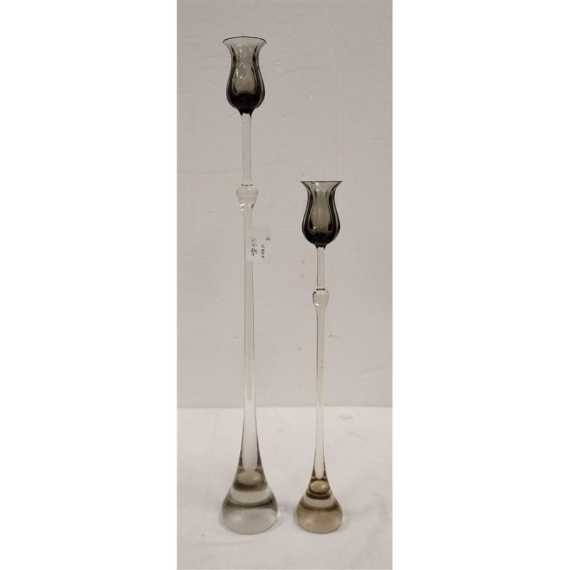 TALL UNSIGNED ROSENTHAL ART GLASS CANDLE HOLDER