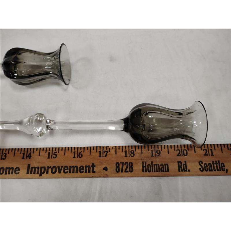 TALL UNSIGNED ROSENTHAL ART GLASS CANDLE HOLDER