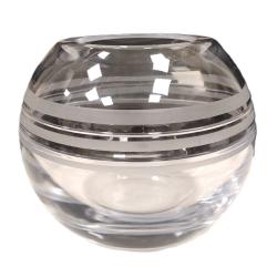CLEAR KATE SPADE HEAVY CUT GLASS VASE