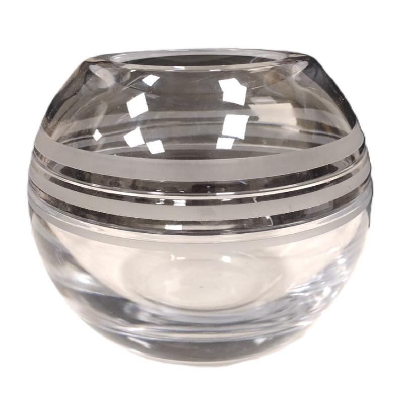 CLEAR KATE SPADE HEAVY CUT GLASS VASE