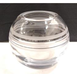 CLEAR KATE SPADE HEAVY CUT GLASS VASE