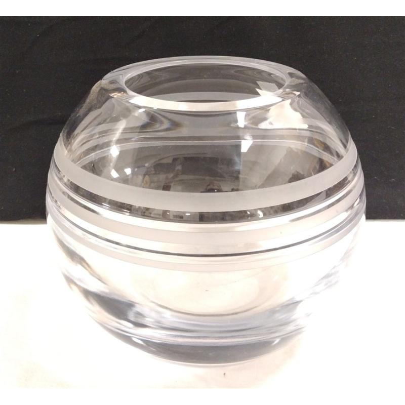 CLEAR KATE SPADE HEAVY CUT GLASS VASE