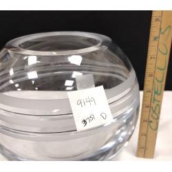 CLEAR KATE SPADE HEAVY CUT GLASS VASE
