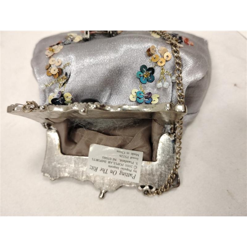 PUTTING ON THE RITZ MINI JEWELED AND SEQUINED HANDBAG