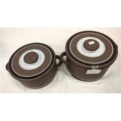 TWO 1970'S HORNSEA LANCASTER LIDDED CASSEROLE DISHES