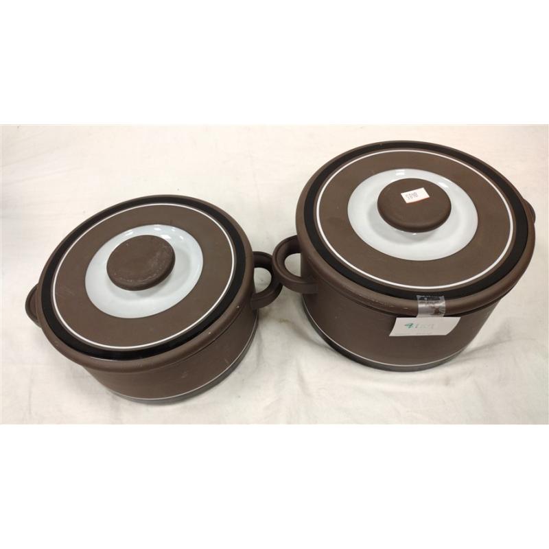 TWO 1970'S HORNSEA LANCASTER LIDDED CASSEROLE DISHES