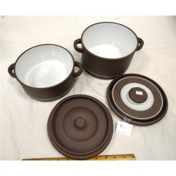 TWO 1970'S HORNSEA LANCASTER LIDDED CASSEROLE DISHES
