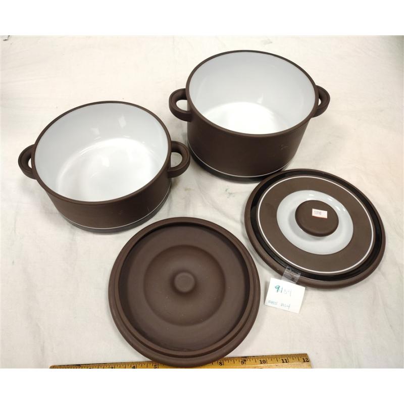 TWO 1970'S HORNSEA LANCASTER LIDDED CASSEROLE DISHES