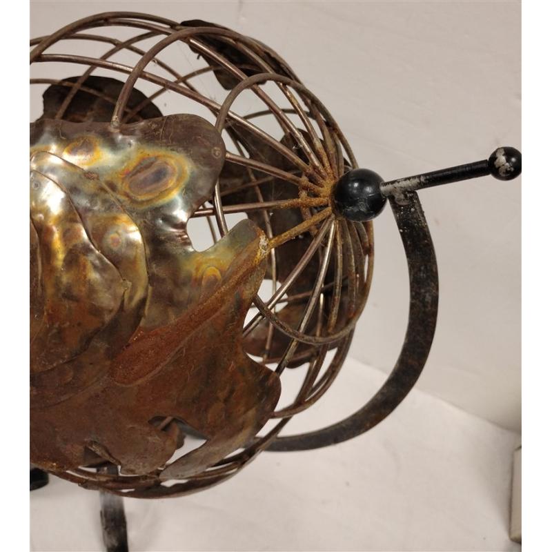 WROUGHT IRON & TIN WORLD GLOBE
