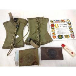 VINTAGE BOY SCOUT ITEMS INCLUDING SPATS