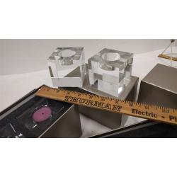 TWO SETS OF NORDSTROM GLASS CANDLE HOLDERS IN BOXES