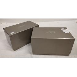 TWO SETS OF NORDSTROM GLASS CANDLE HOLDERS IN BOXES