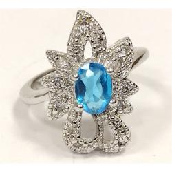 LADIES SIZE 5 1/4 COSTUME RING WITH SYNTHETIC STONES