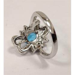 LADIES SIZE 5 1/4 COSTUME RING WITH SYNTHETIC STONES