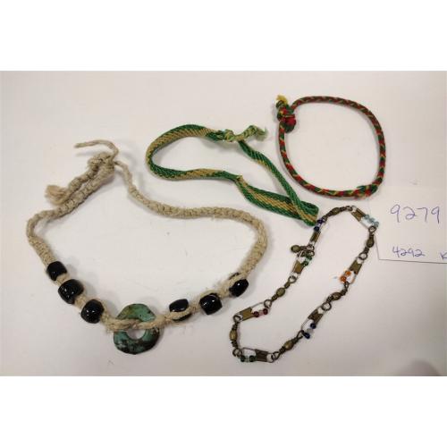 FOUR VINTAGE HOME MADE BRACELETS