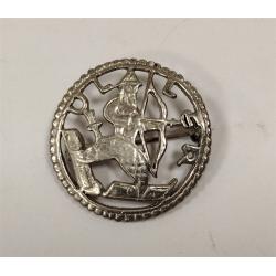 VINTAGE METAL ULLER ULLR SKI GOOD LUCK PIN