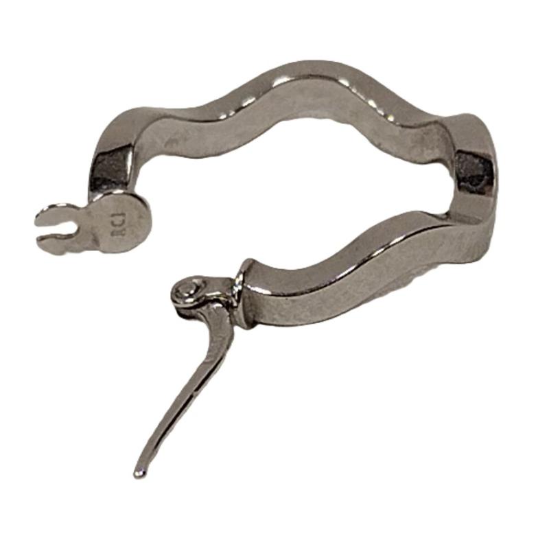 SINGLE 14K WHITE GOLD HOLLOW EARRING