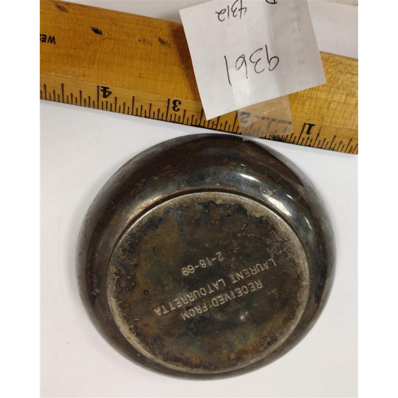 VINTAGE SILVER PLATED A. AUGIS JOAN OF ARC COIN DISH