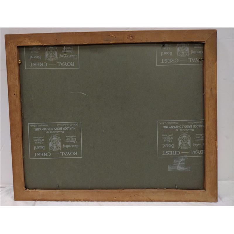 AS IS FRAMED 1933 ARCHITECTURAL COLORED DRAWING OF HARRY H CAHILL HOME SEATTLE