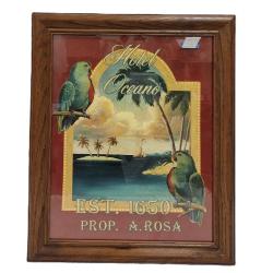 FRAMED HOTEL OCEANO PRINT IN 24 x 20 OAK FRAME