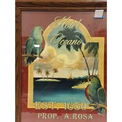 FRAMED HOTEL OCEANO PRINT IN 24 x 20 OAK FRAME