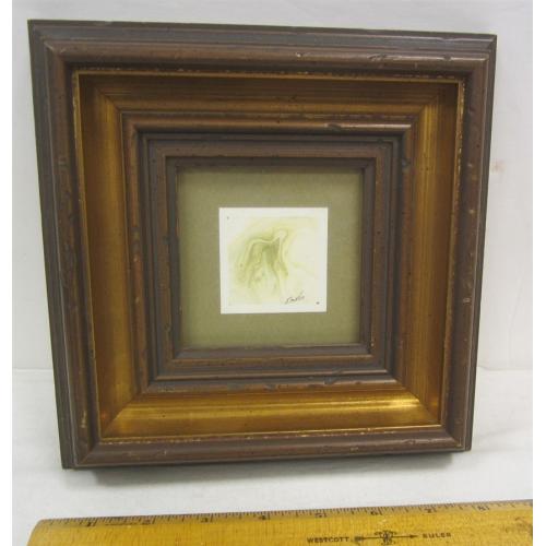 SMALL SIGNED FRAMED ABSTRACT WATERCOLOR