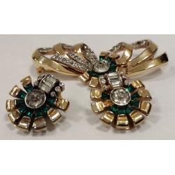 JOSEPH MAZER PIN AND EARRING SET