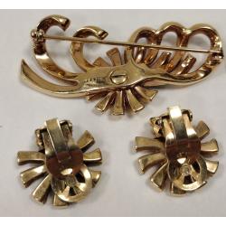 JOSEPH MAZER PIN AND EARRING SET