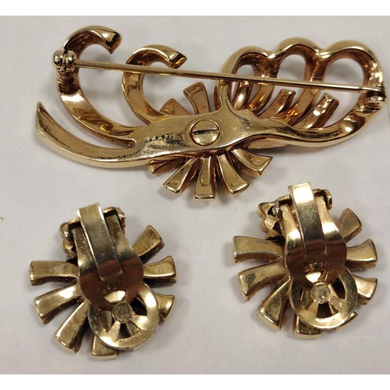JOSEPH MAZER PIN AND EARRING SET
