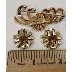 JOSEPH MAZER PIN AND EARRING SET