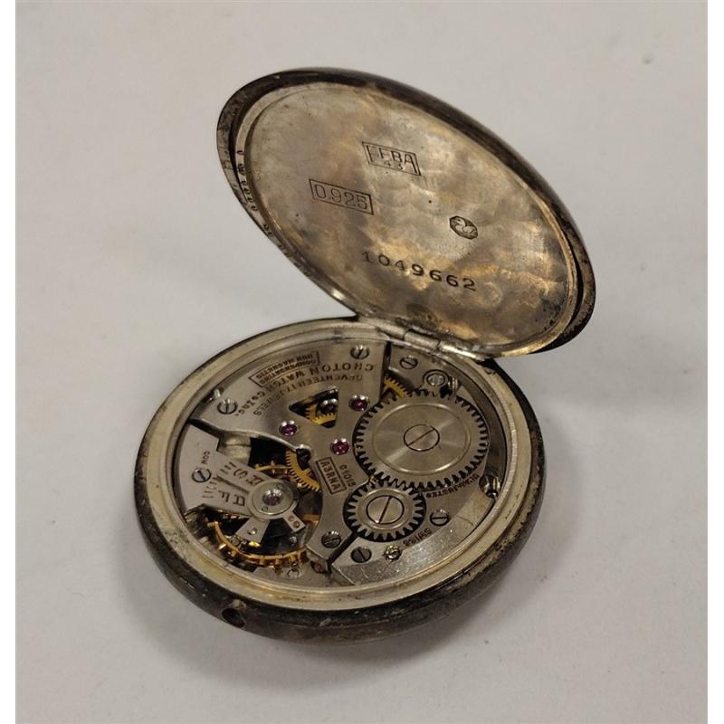 CROTON STERLING PENDANT WATCH.   AS IS