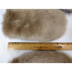 FUR MITTENS AND FUR NECK WRAP
