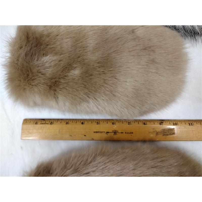 FUR MITTENS AND FUR NECK WRAP