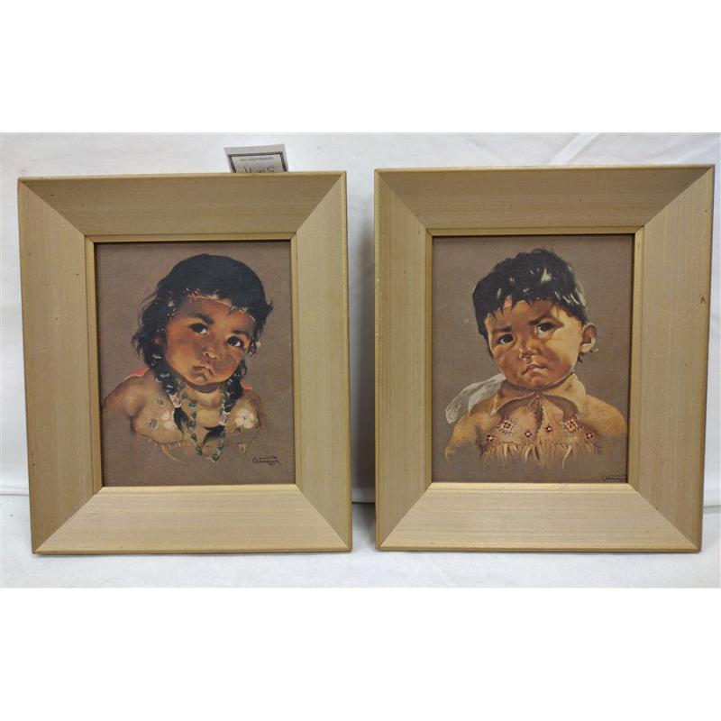 Dorothy Oxborough PHOTO LITHO PORTRAIT OF NATIVE AMERICAN CHILDREN